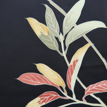 Load image into Gallery viewer, Haori Jacket Vintage(1950-1980) Black Branch Leaves Silk #9859B2

