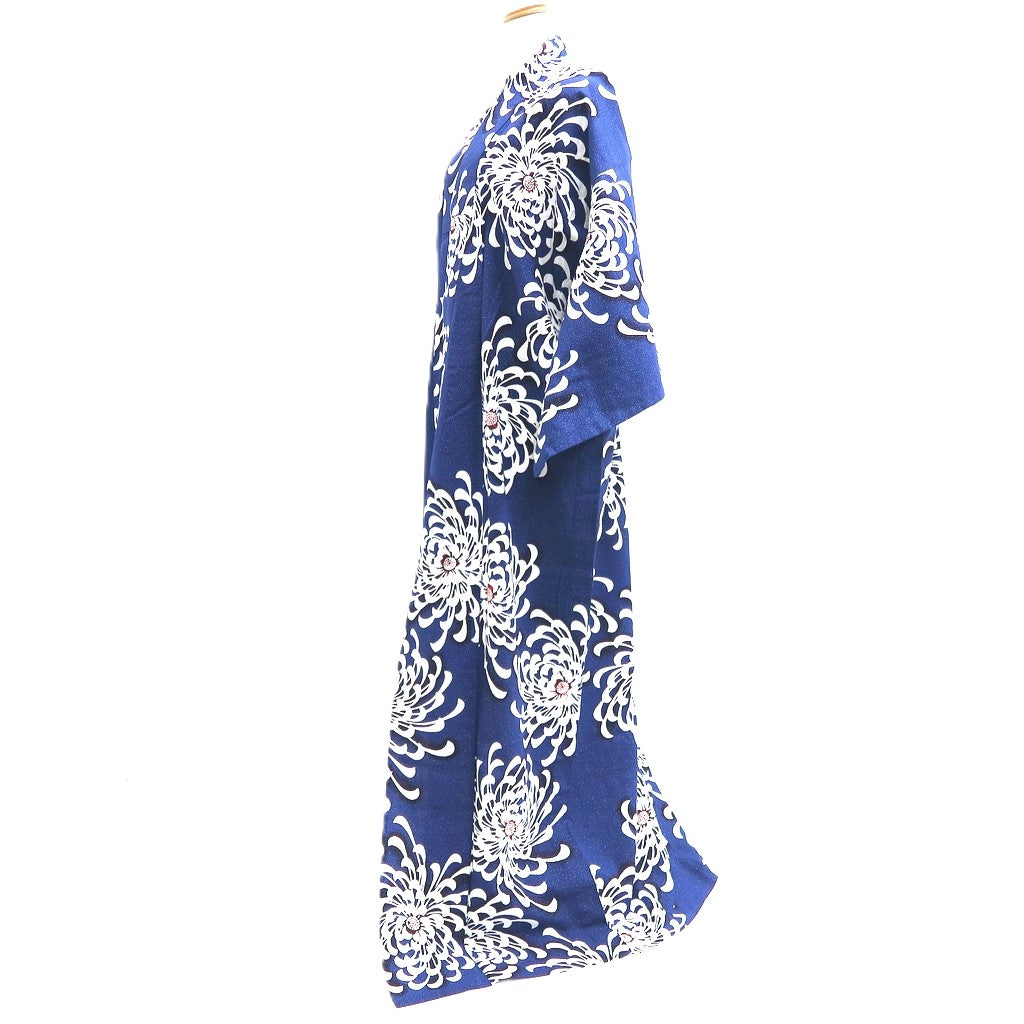 Yukata Vintage(1950-1980) Blue Chrysanthemum Cotton #10354F3