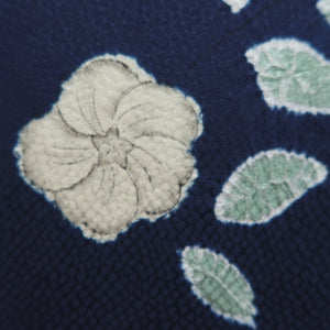 Haori Jacket Vintage(1950-1980) Dark Blue Shibori Flower Silk #10089D1