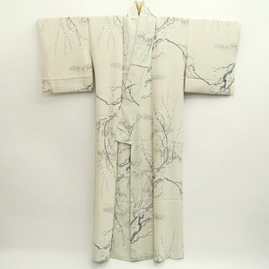 Kimono Cream white Plum blossom Branch Silk #9941B5