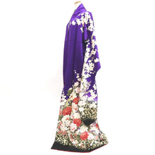 Load image into Gallery viewer, Furisode Purple Peacock Peony Tall Silk #9693J4
