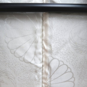 Haori Jacket Vintage(1950-1980) Black Silver Gold Chrysanthemum Kikuzukushi Silk #9762A3
