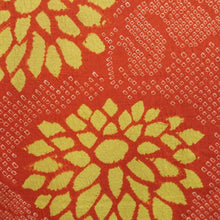 Load image into Gallery viewer, Haori Jacket Vintage(1920-1950) Vermillion Yellow Shibori Chrysanthemum Silk #11009F5
