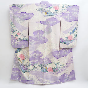 Furisode Lavender Bird Tall Silk #9713J5