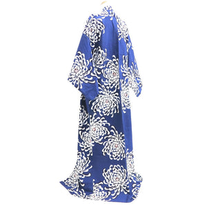 Yukata Vintage(1950-1980) Blue Chrysanthemum Cotton #10354F3