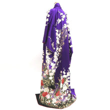 Load image into Gallery viewer, Furisode Purple Peacock Peony Tall Silk #9693J4
