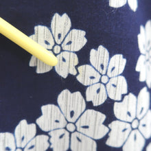 Load image into Gallery viewer, Yukata Vintage(1950-1980) Navy Cherry Blossom Cotton #11104B1
