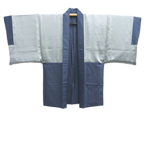 Men's Haori Vintage(1950-1980) Blue Black Eagle Wide Silk #10443A3