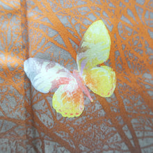 Load image into Gallery viewer, Kimono Navy Butterfly Tree Silk #10251E3
