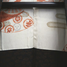 Load image into Gallery viewer, Haori Jacket Vintage(1950-1980) Black Gold Silver Chrysanthemum Silk #10240E3
