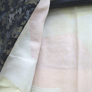 Haori Jacket Vintage(1950-1980) Black Gold Chrysanthemum Silk #9905B4