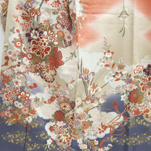 Load image into Gallery viewer, Furisode Reddish Pink Beige Gray Shidare Sakura Silk #9683J3
