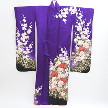 Load image into Gallery viewer, Furisode Purple Peacock Peony Tall Silk #9693J4
