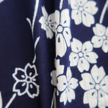 Load image into Gallery viewer, Yukata Vintage(1950-1980) Navy Cherry Blossom Cotton #11104B1
