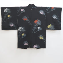 Load image into Gallery viewer, Haori Jacket Vintage(1950-1980) Black Gold Silver Flower Silk #10059D1
