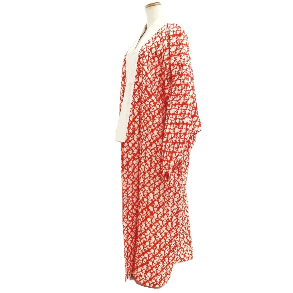 Juban Vintage(1950-1980) Red Shibori Silk #10385F5