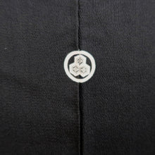 Load image into Gallery viewer, Haori Jacket Vintage(1950-1980) Black Hand painted Ume Kiku Silk #9889B3
