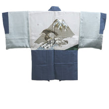 Load image into Gallery viewer, Men&#39;s Haori Vintage(1950-1980) Blue Black Eagle Wide Silk #10443A3
