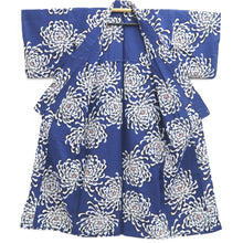 Load image into Gallery viewer, Yukata Vintage(1950-1980) Blue Chrysanthemum Cotton #10354F3
