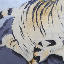 Load image into Gallery viewer, Men&#39;s Haori Vintage(1950-1980) Blue Black Dragon Tiger Silk #10289E4
