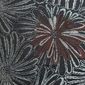 Haori Jacket Vintage(1950-1980) Black Silver Gold Chrysanthemum Kikuzukushi Silk #9762A3