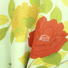 Load image into Gallery viewer, Haori Jacket Vintage(1950-1980) Light Green Peony Branch Rinzu Silk #9747A2
