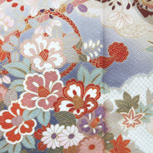 Load image into Gallery viewer, Furisode Reddish Pink Beige Gray Shidare Sakura Silk #9683J3
