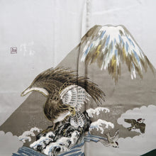 Load image into Gallery viewer, Men&#39;s Haori Vintage(1950-1980) Blue Black Eagle Wide Silk #10443A3
