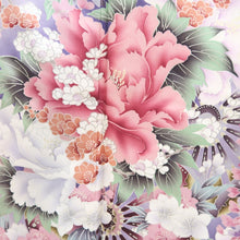 Load image into Gallery viewer, Furisode Pale Pink Plum blossom Chrysanthemum Silk #10549B4
