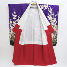 Load image into Gallery viewer, Furisode Purple Peacock Peony Tall Silk #9693J4
