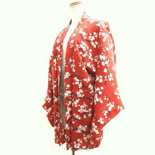 Load image into Gallery viewer, Haori Jacket Vintage(1950-1980) Red Plum blossom Branch Silk #10075D1
