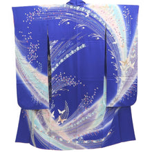 Load image into Gallery viewer, Furisode Blue Butterfly Silk #10329F2
