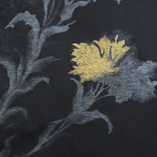 Load image into Gallery viewer, Haori Jacket Vintage(1950-1980) Black Gold Silver Flower Silk #10059D1
