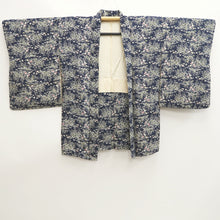 Load image into Gallery viewer, Haori Jacket Vintage(1950-1980) Dark Blue Flower Silk #10120D3
