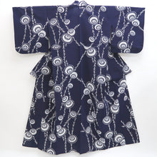 Load image into Gallery viewer, Yukata Vintage(1950-1980) Navy Umbrella Cotton #9919B4
