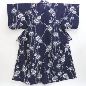 Yukata Vintage(1950-1980) Navy Umbrella Cotton #9919B4