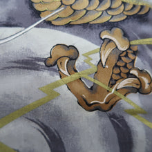 Load image into Gallery viewer, Men&#39;s Haori Vintage(1950-1980) Blue Black Dragon Tiger Silk #10289E4
