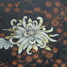 Load image into Gallery viewer, Haori Jacket Vintage(1950-1980) Black Gold Silver Chrysanthemum Silk #10240E3
