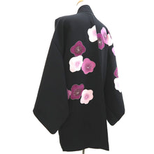 Load image into Gallery viewer, Haori Jacket Vintage(1950-1980) Black Plum blossom Silk #10046C5
