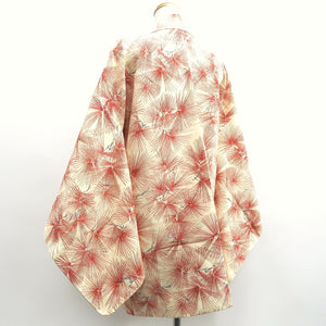 Haori Jacket Vintage(1950-1980) Cream white Pine Tree Silk #10226E2