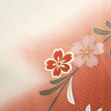 Load image into Gallery viewer, Furisode Reddish Pink Beige Gray Shidare Sakura Silk #9683J3
