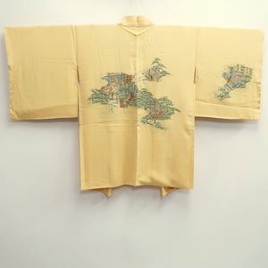 Haori Jacket Vintage(1950-1980) Pale Yellow Heian Princess Silk #10090D2