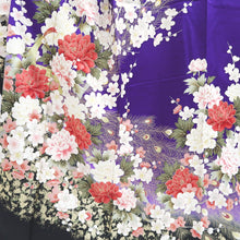 Load image into Gallery viewer, Furisode Purple Peacock Peony Tall Silk #9693J4
