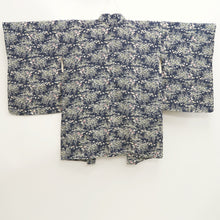 Load image into Gallery viewer, Haori Jacket Vintage(1950-1980) Dark Blue Flower Silk #10120D3
