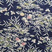 Load image into Gallery viewer, Haori Jacket Vintage(1950-1980) Dark Blue Flower Silk #10120D3
