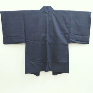 Men's Haori Vintage(1950-1980) Dark Blue Tsukuji Market Tokyo Silk #9825B1