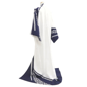 Yukata Vintage(1950-1980) White Navy Cherry Blossom Cotton #10355F3
