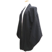 Load image into Gallery viewer, Haori Jacket Vintage(1950-1980) Black Sayagata Bamboo leaf Silk #9890B3
