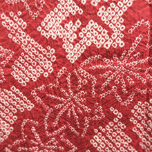 Load image into Gallery viewer, Haori Jacket Vintage(1950-1980) Red Full Shibori Maple Leaf Branch Silk #10195D5
