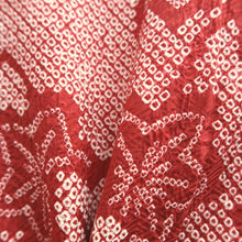 Load image into Gallery viewer, Haori Jacket Vintage(1950-1980) Red Full Shibori Maple Leaf Branch Silk #10195D5
